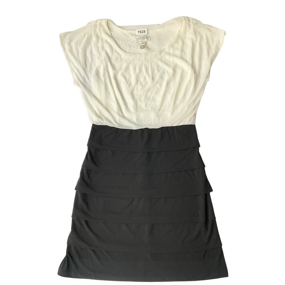 En Focus Studio Women’s Sleeveless Above Knee Dress size 10, Black & White